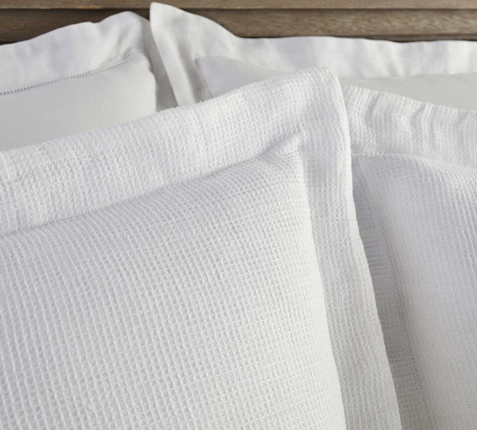 Belgian Flax Linen Waffle Duvet Cover & Shams Pottery Barn Australia